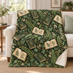 Fernbound Library blanket, on a sofa