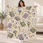 Wildflower Paperbacks blanket, held open