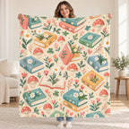 Little Blooming Books blanket, held open