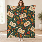 Woodland Book Pockets blanket, held open