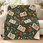 Woodland Book Pockets blanket, on a sofa