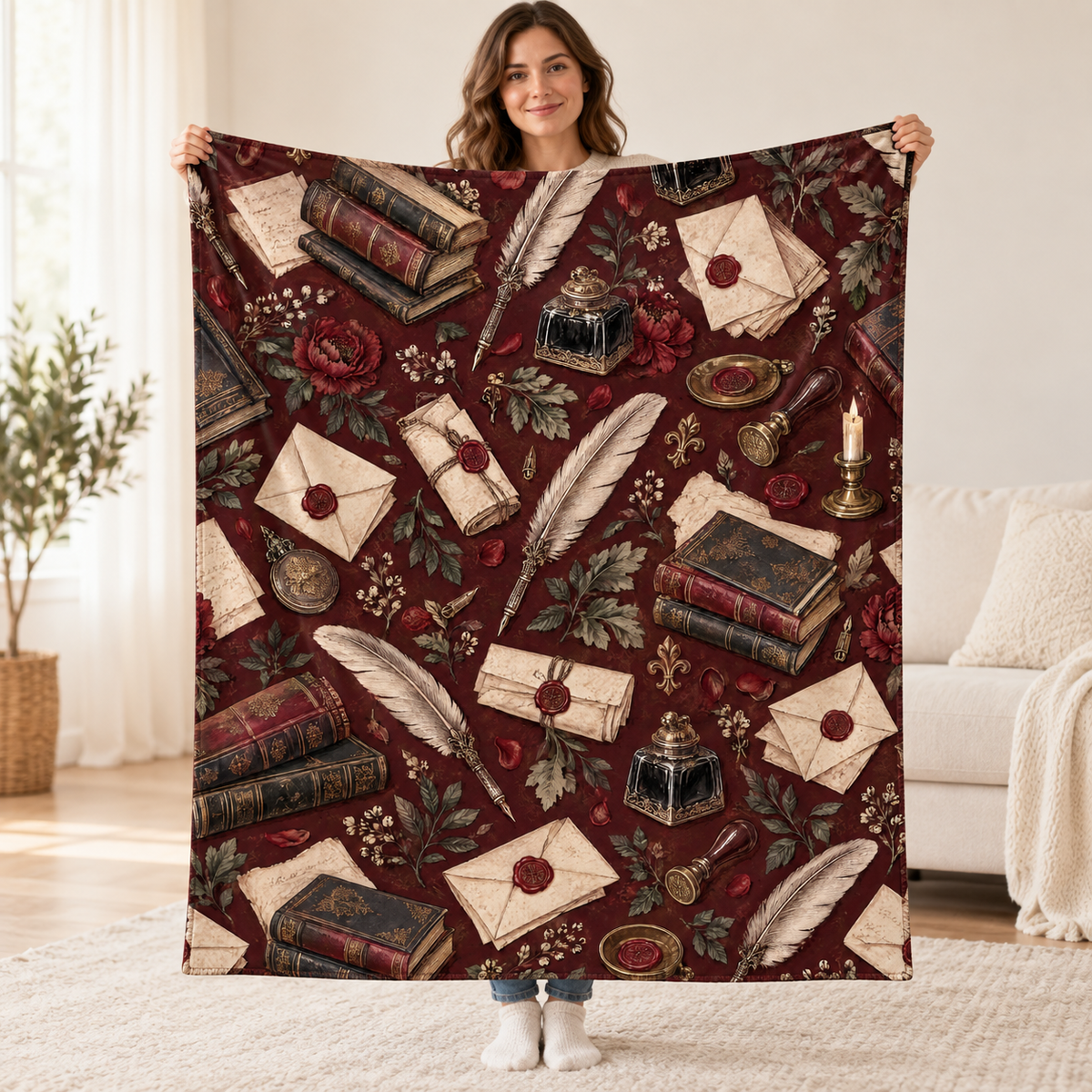 The Correspondent blanket, held open
