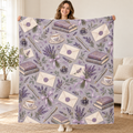 Lavender Letters blanket, held open