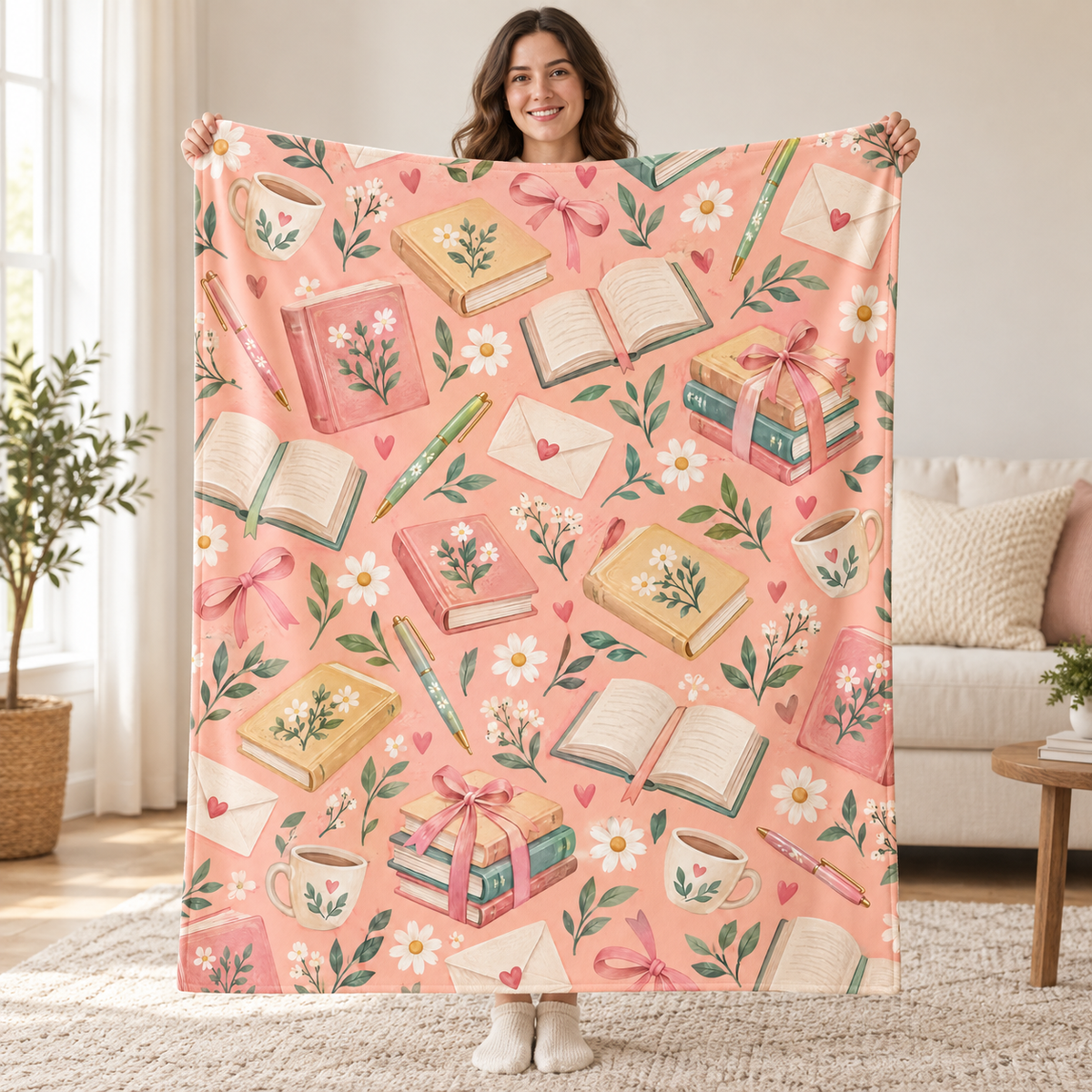 Little Love Notes blanket, held open