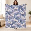 Lavender Moon Pages blanket, held open