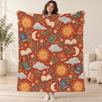 Sunlit Chapters blanket, held open