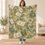 Chamomile Reading blanket, held open