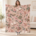 Blush Afternoon blanket, held open
