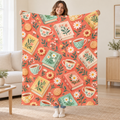 Biscuit Book Club blanket, held open