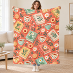 Biscuit Book Club blanket, held open