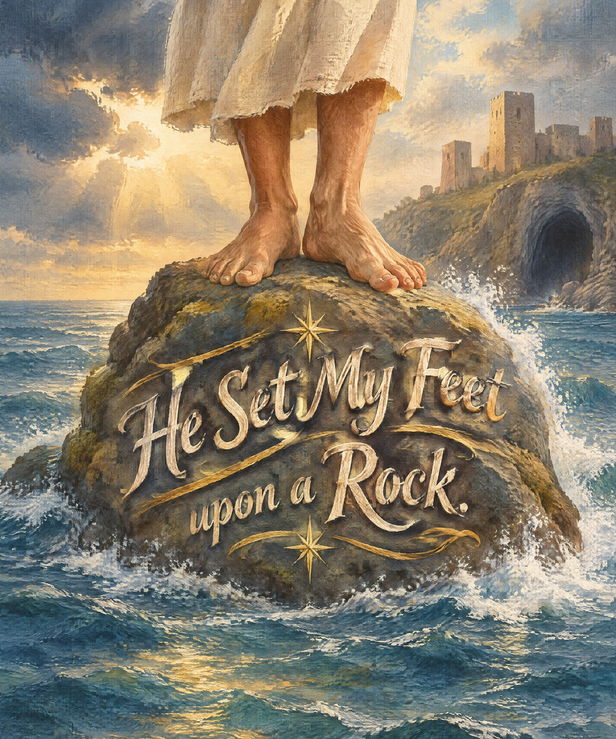 He Set My Feet upon a Rock. blanket, full design