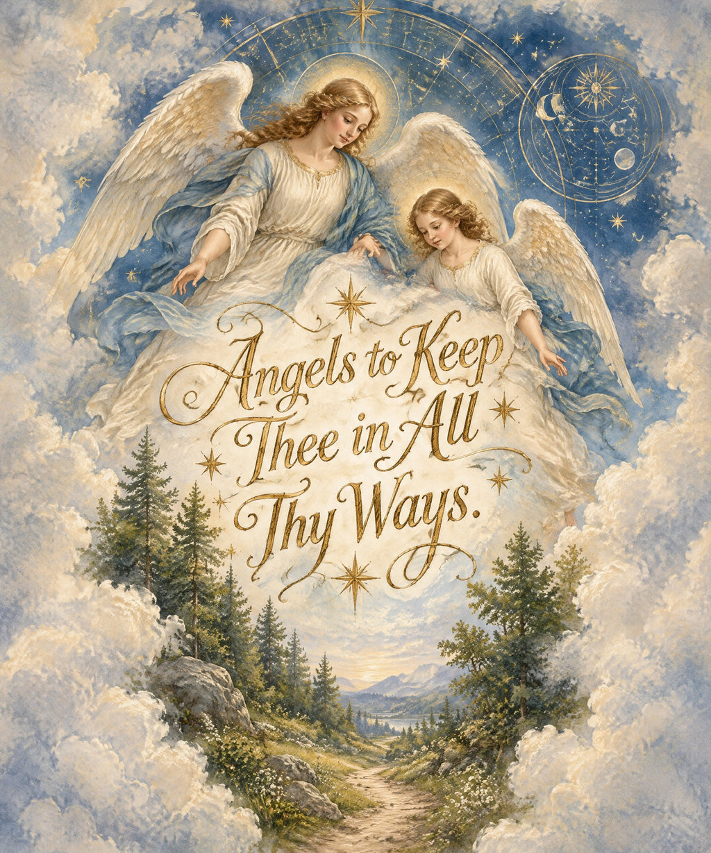 Angels to Keep Thee in All Thy Ways. blanket, full design