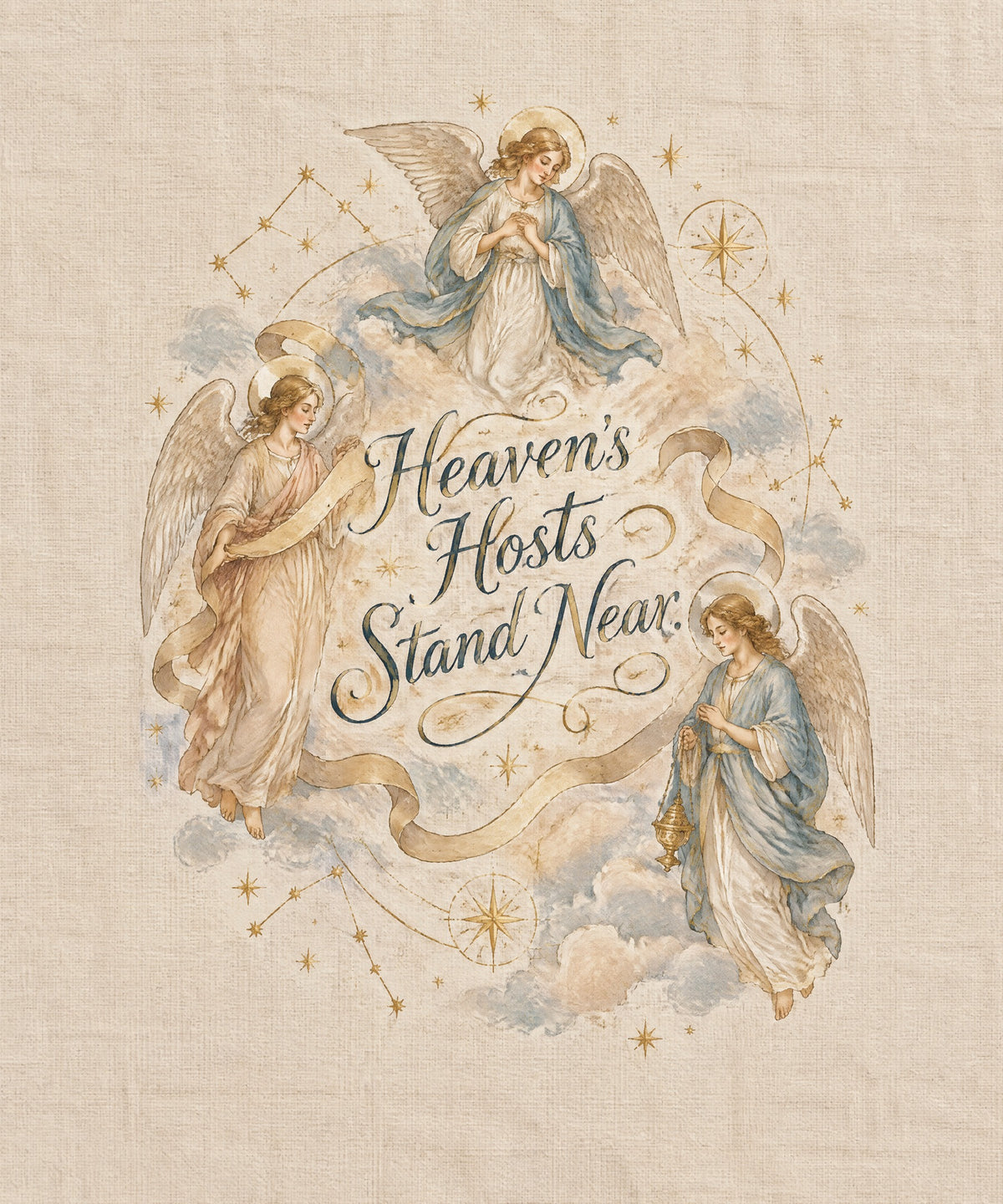 Heaven's Hosts Stand Near. blanket, full design