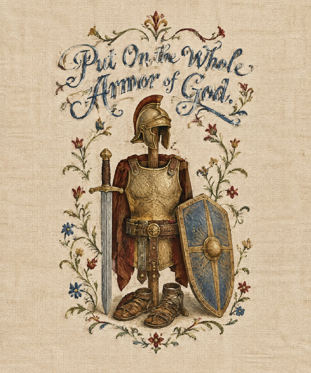 Put On the Whole Armor of God. blanket, full design