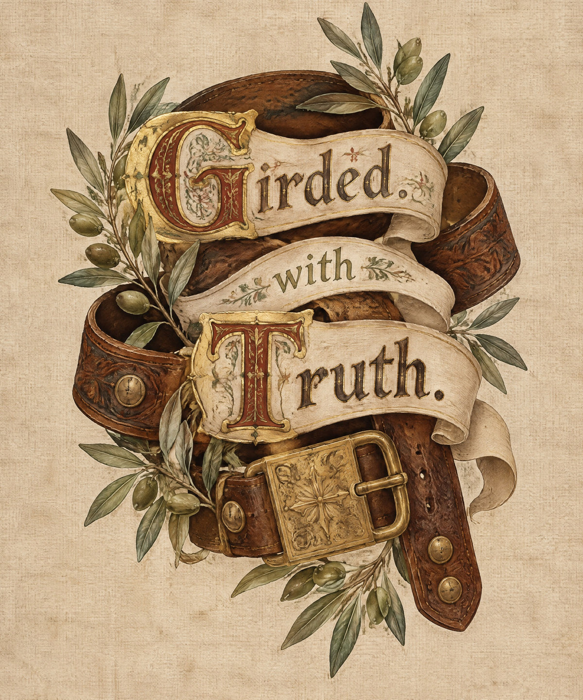 Girded with Truth. blanket, full design