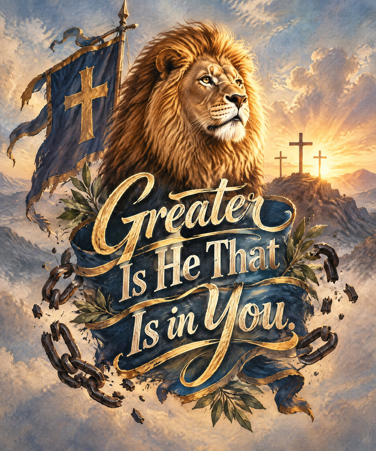 Greater Is He That Is in You. blanket, full design