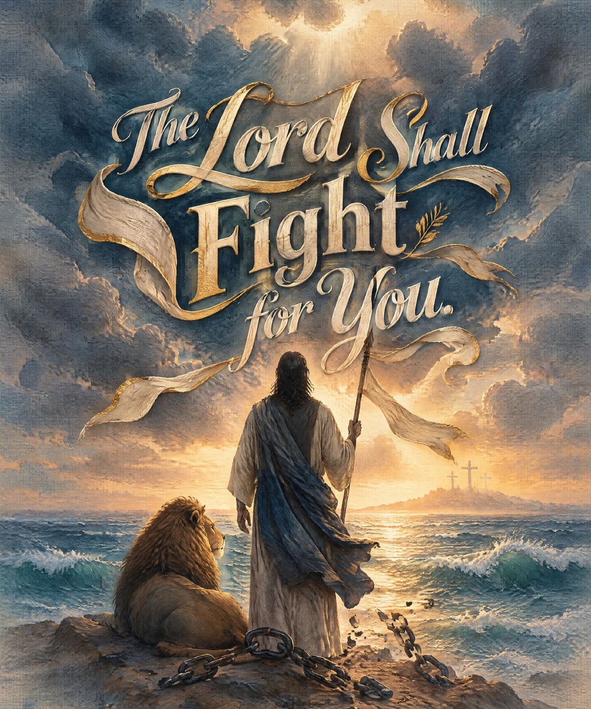 The Lord Shall Fight for You. blanket, full design
