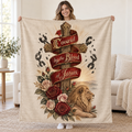 Covered by the Blood of Jesus. blanket, held open