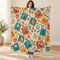 Patchwork Paperbacks blanket, held open