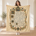 Our Father Which Art in Heaven blanket, held open
