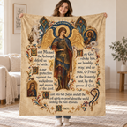Saint Michael the Archangel, Defend Us in Battle blanket, held open