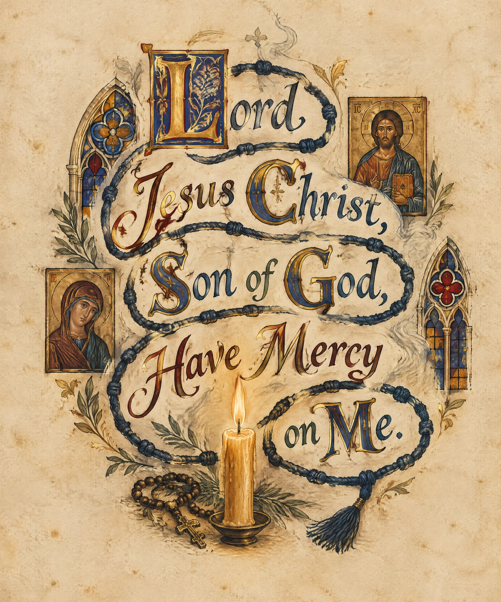 Lord Jesus Christ, Son of God, Have Mercy on Me. blanket, full design