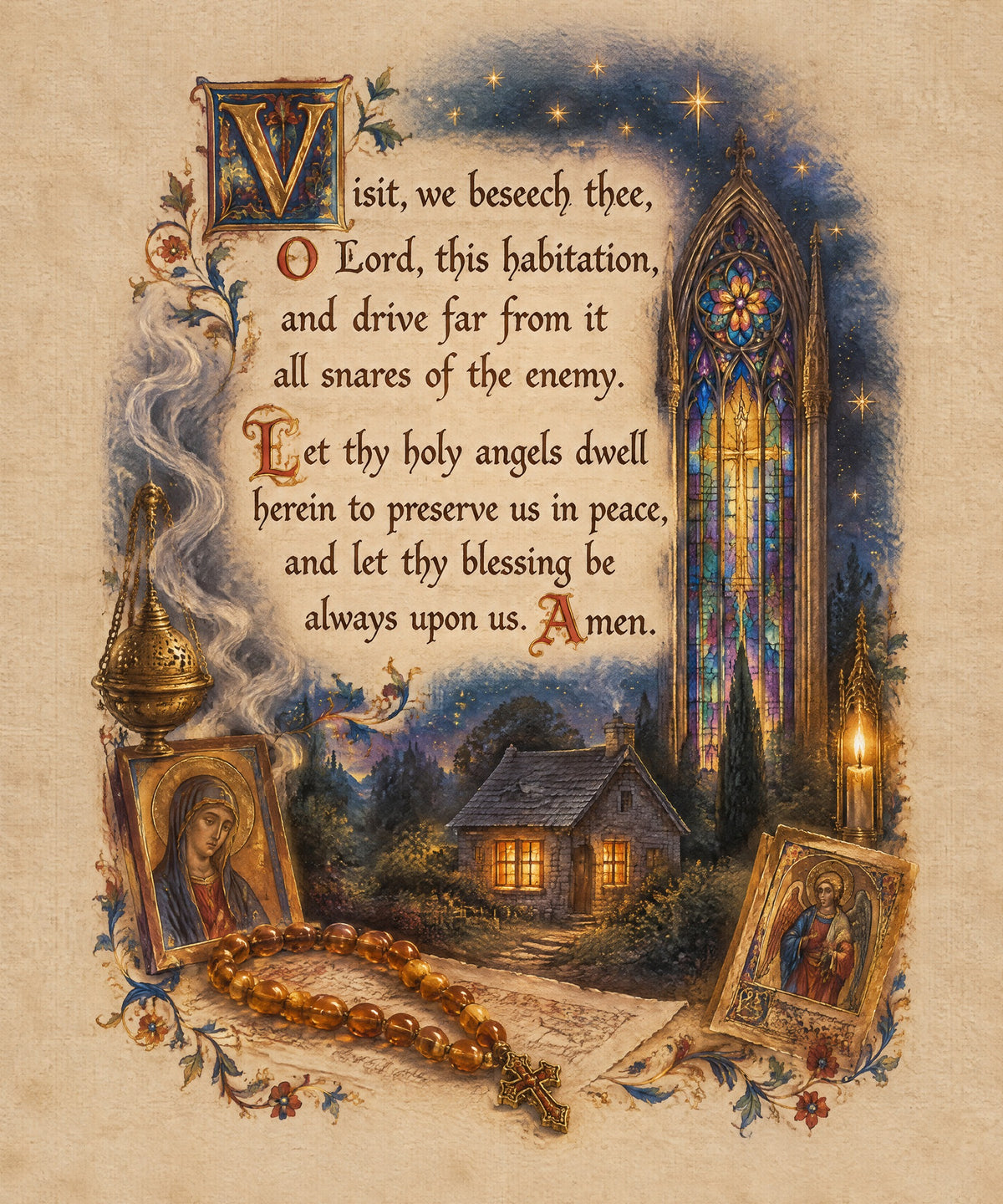 Visit, We Beseech Thee, O Lord, This Habitation blanket, full design