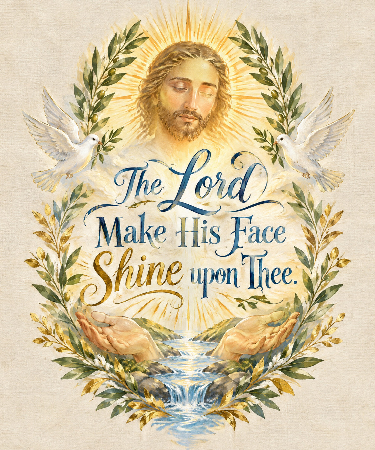 The Lord Make His Face Shine upon Thee. blanket, full design