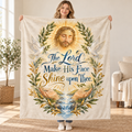 The Lord Make His Face Shine upon Thee. blanket, held open