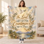 The Lord Lift Up His Countenance upon Thee. blanket, held open