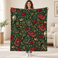 Enchanted Keys and Roses blanket, held open