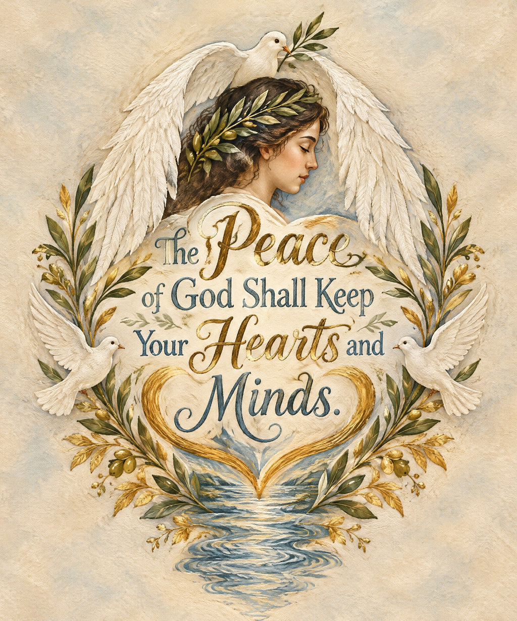 The Peace of God Shall Keep Your Hearts and Minds. blanket, full design