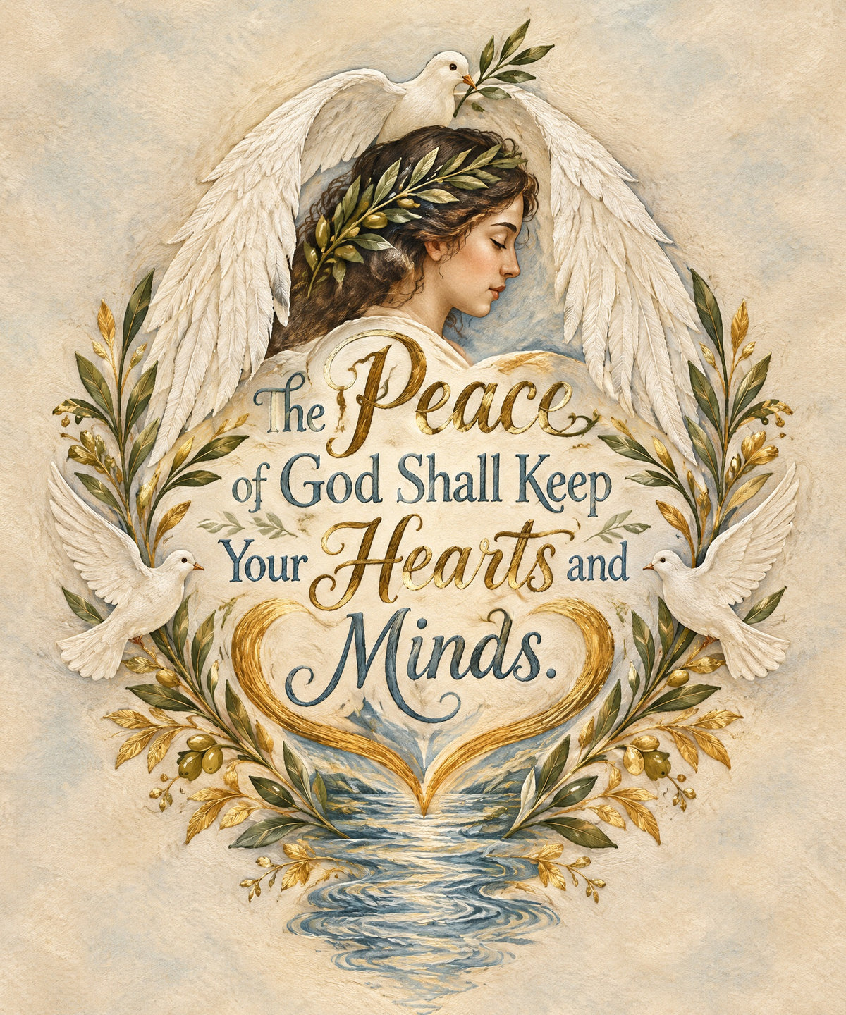 The Peace of God Shall Keep Your Hearts and Minds. blanket, full design