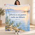 Jehová es mi pastor;
nada me faltará. blanket, held open