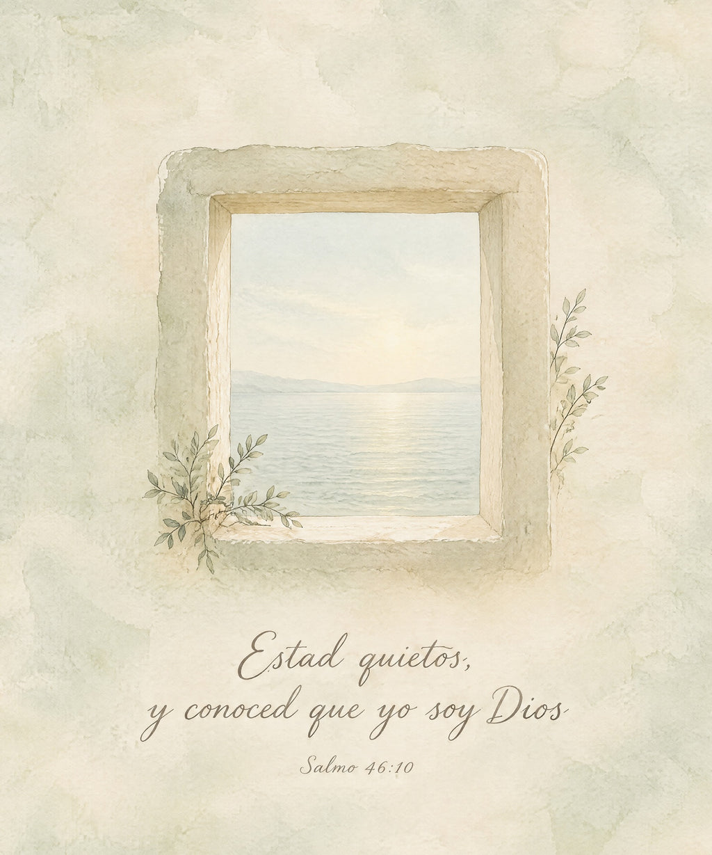 Estad quietos,
y conoced que yo soy Dios blanket, full design