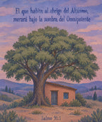 El que habita al abrigo del Altísimo,
morará bajo la sombra del Omnipotente blanket, full design