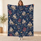 The Castle Story blanket, held open