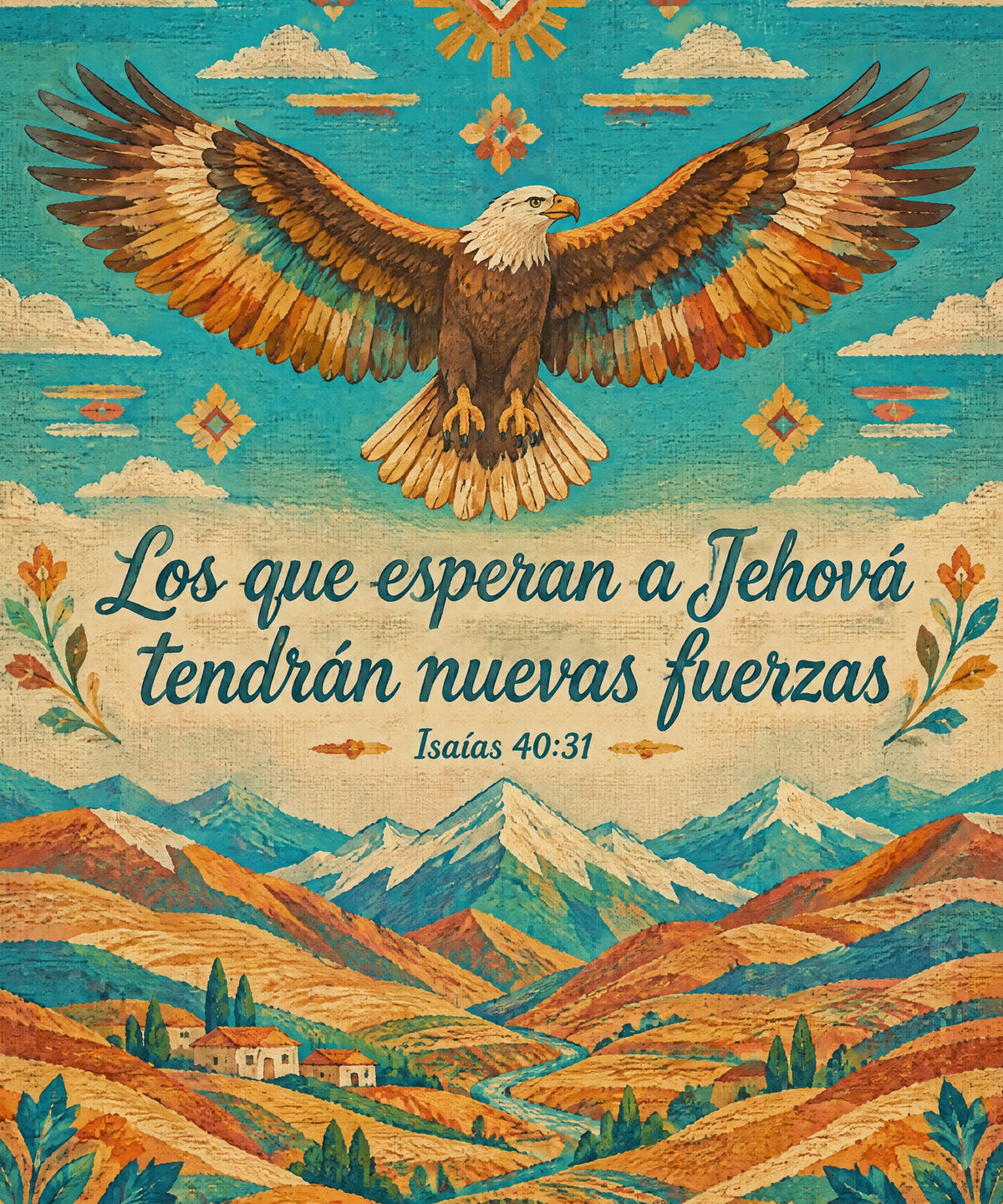 Los que esperan a Jehová
tendrán nuevas fuerzas blanket, full design