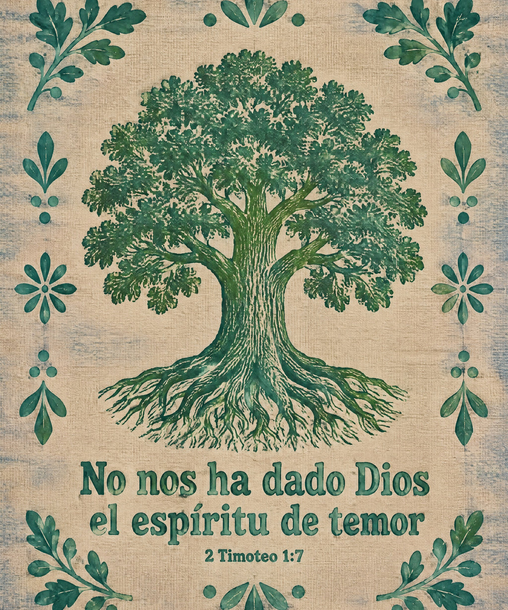 No nos ha dado Dios
el espíritu de temor blanket, full design