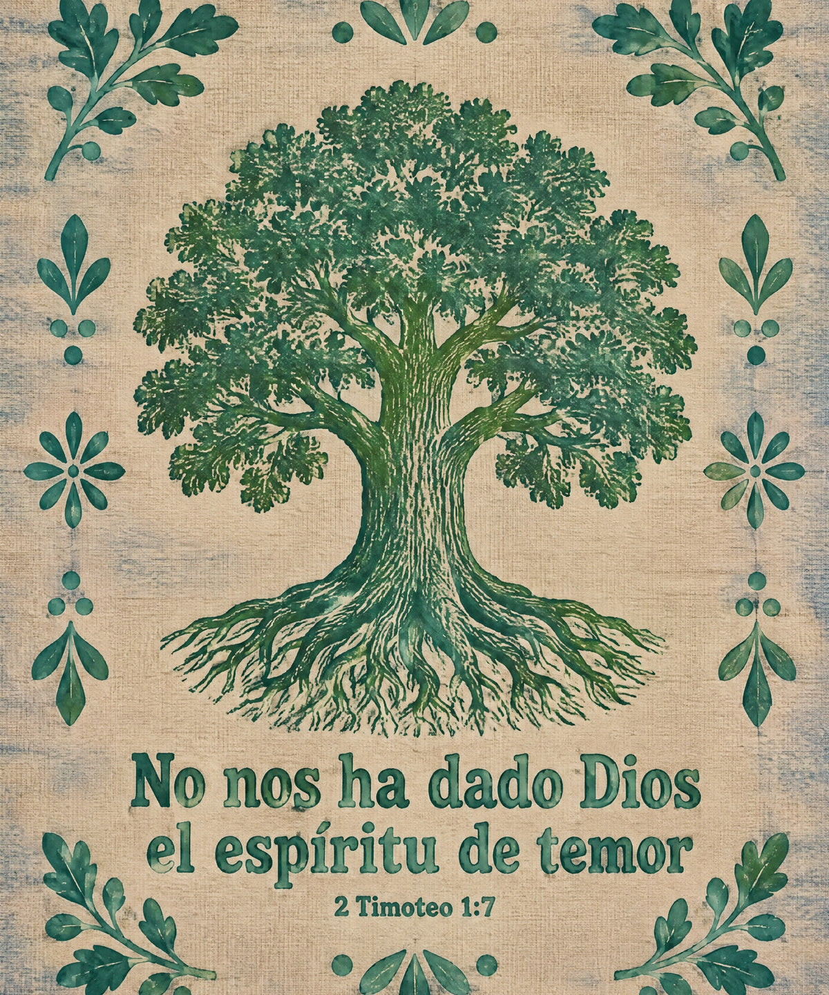 No nos ha dado Dios
el espíritu de temor blanket, full design