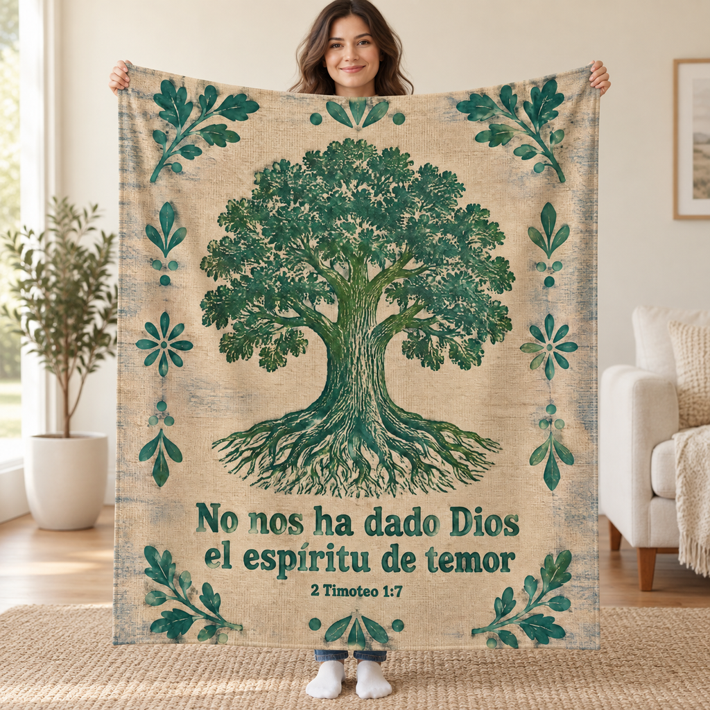 No nos ha dado Dios
el espíritu de temor blanket, held open