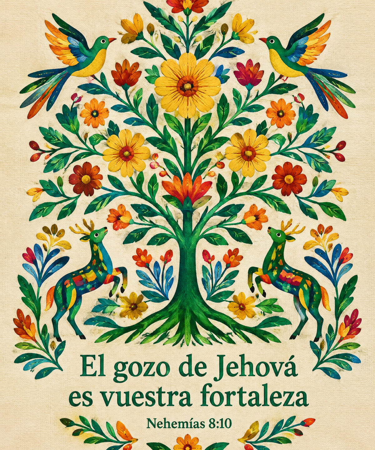 El gozo de Jehová
es vuestra fortaleza blanket, full design
