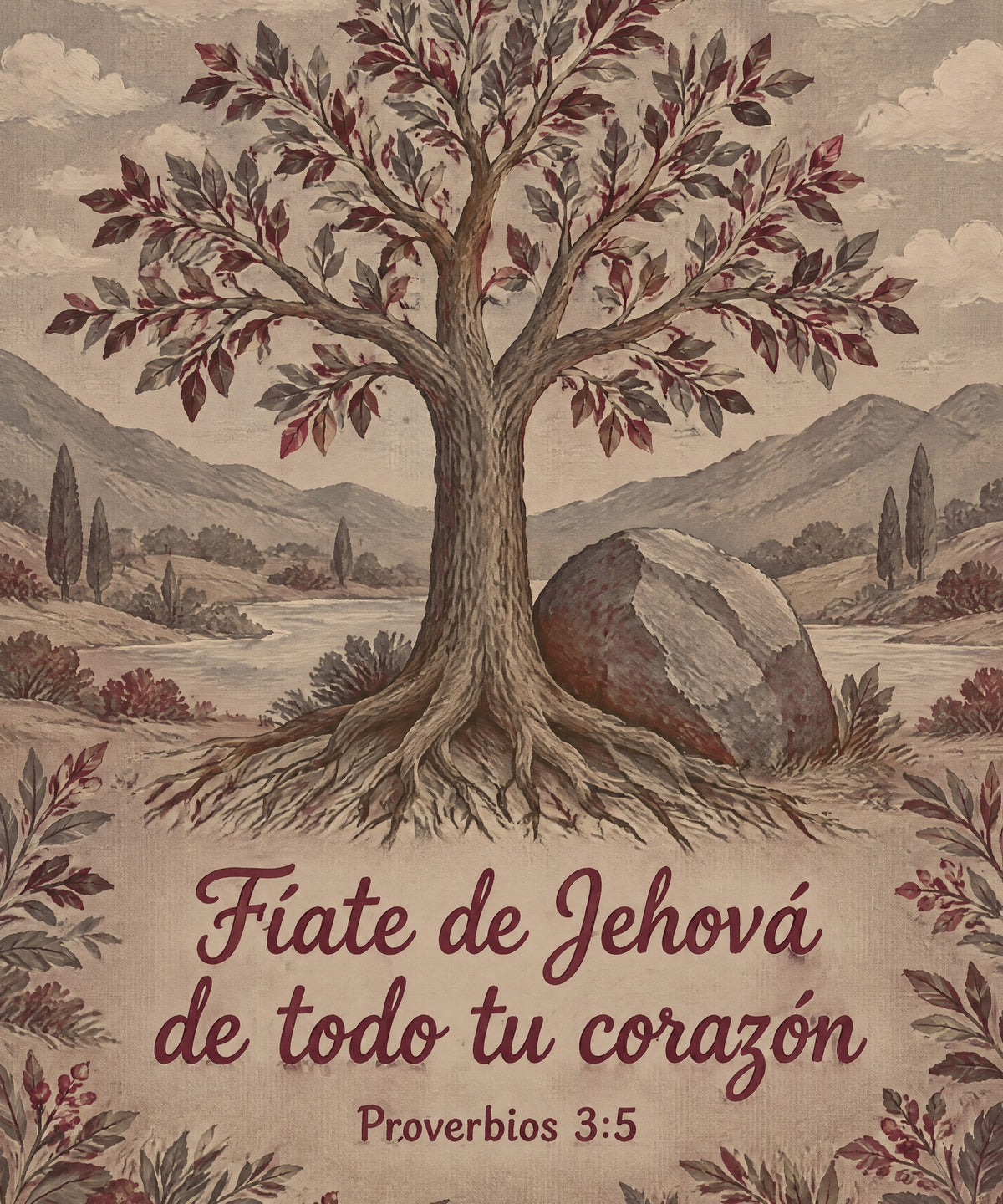 Fíate de Jehová
de todo tu corazón blanket, full design