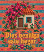 Dios bendiga
este hogar blanket, full design