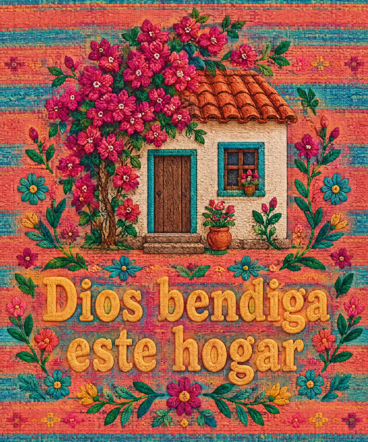 Dios bendiga
este hogar blanket, full design