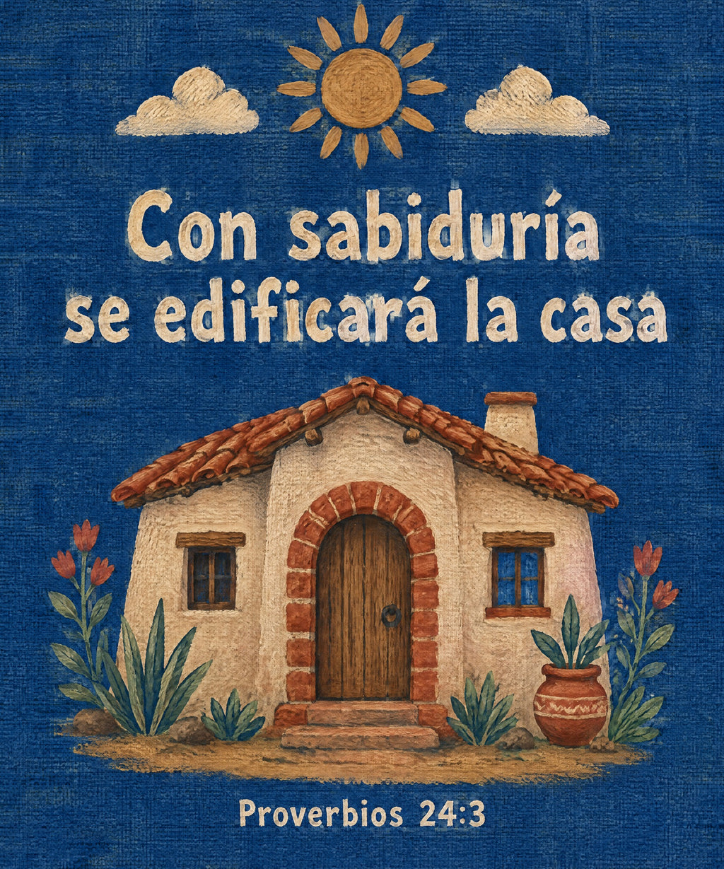 Con sabiduría
se edificará la casa blanket, full design