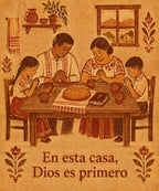 En esta casa,
Dios es primero blanket, full design