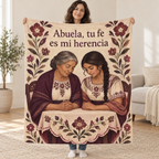 Abuela, tu fe
es mi herencia blanket, held open