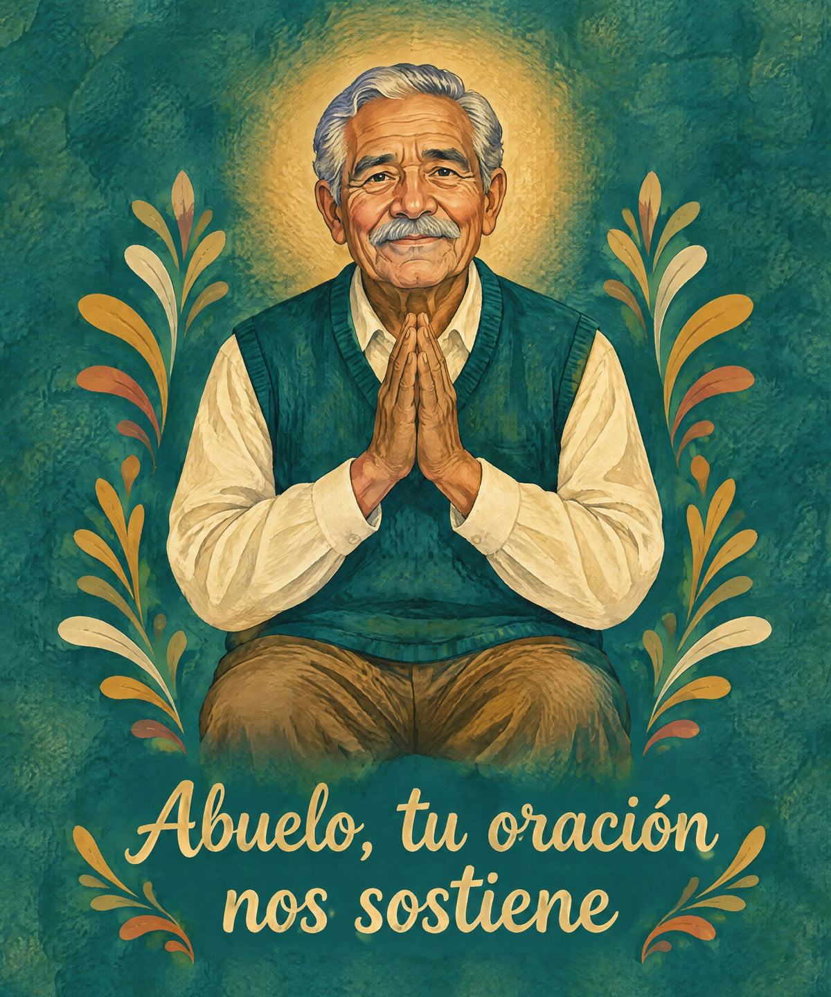 Abuelo, tu oración
nos sostiene blanket, full design