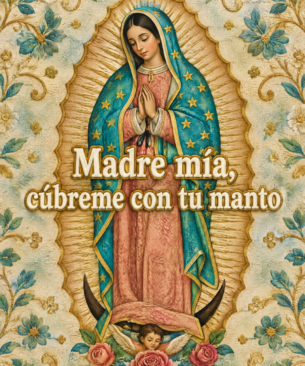 Madre mía,
cúbreme con tu manto blanket, full design